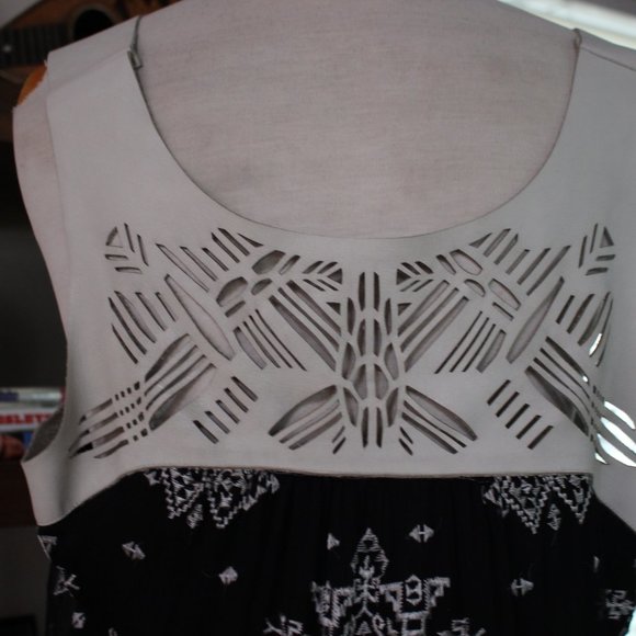 Twelfth Street Cynthia Vincent Silk &Leather Dress - Picture 10 of 12